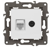 ТВ-розетка и розетка Ethernet RJ-45 без рамки Эра Эра Elegance 14-3110-01М