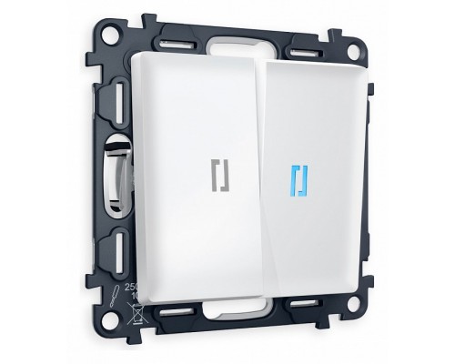 Выключатель двухклавишный с подсветкой без рамки Ambrella Volt Quant MA124020