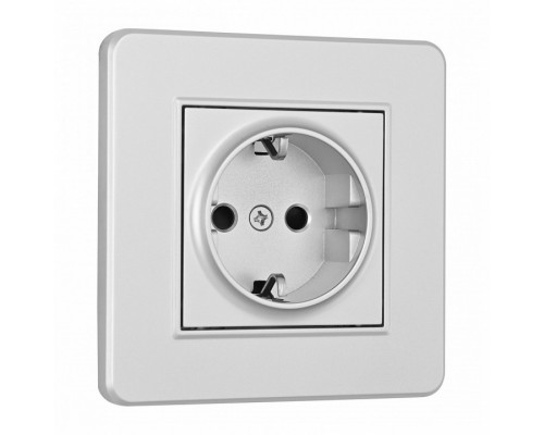Розетка с заземлением и со шторкой Arte Milano SET16-1 SET16-1-40-1 silver