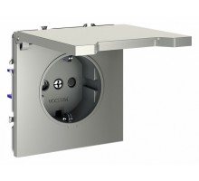 Розетка с заземлением и со шторкой, без рамки с крышкой Voltum S70 VLS040304