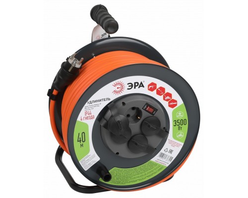 Удлинитель с выключателем Эра  RMx-4es-3x2.5-40m-IP44