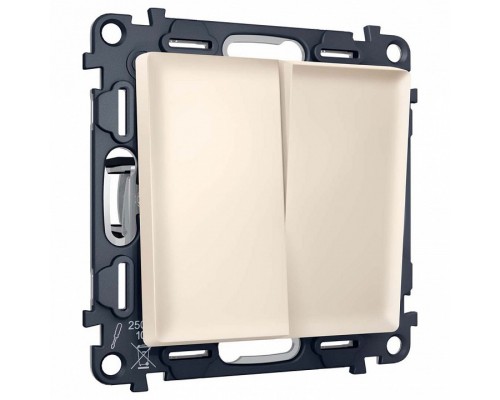 Выключатель перекрестный двухклавишный без рамки Ambrella Volt MA MA323030