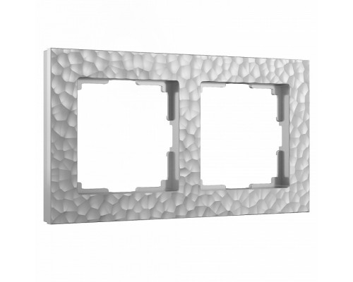 Рамка на 2 поста Werkel Hammer W0022406 (серебряный) Рамка на 2 поста Werkel Hammer W0022406 (серебряный)