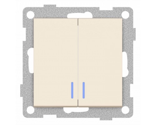 Выключатель двухклавишный с подсветкой без рамки Gusi Electric UGRA С11В28-003 Выключатель двухклавишный с подсветкой без рамки Gusi Electric UGRA С11В28-003
