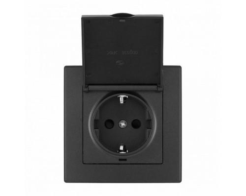 Розетка с заземлением и шторкой, с крышкой Arte Milano SET06-1 SET06-1-41-1 black