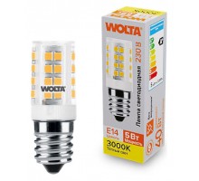 Лампа светодиодная Wolta  E14 5Вт 3000K WSTD-JCD-5W3KE14-C