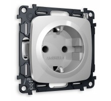 Розетка с заземлением и со шторкой, без рамки Ambrella Volt Quant MO407010