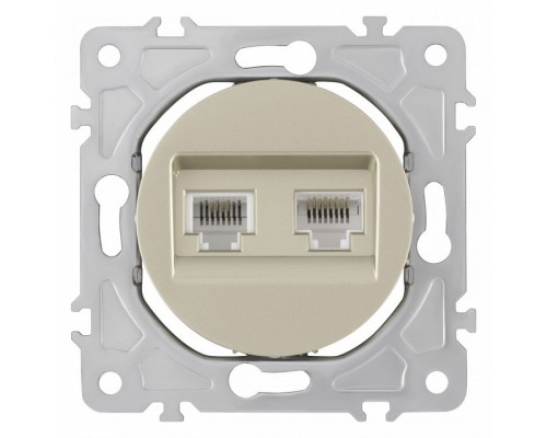 Розетка двойная RJ-11 и Ethernet RJ-45, без рамки Arte Milano am-202 202.44-1.shampan Розетка двойная RJ-11 и Ethernet RJ-45, без рамки Arte Milano am-202 202.44-1.shampan