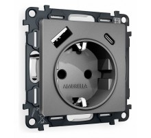 Розетка с заземлением и 2хUSB type A и C, без рамки Ambrella Volt Quant MA660010