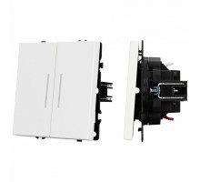 Выключатель проходной двухклавишный без рамки Arlight SWT 054240