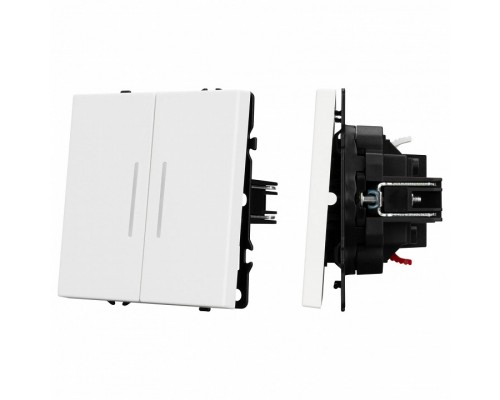 Выключатель проходной двухклавишный без рамки Arlight SWT 054240