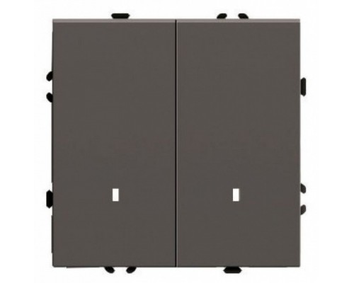 Выключатель двухклавишный с подсветкой без рамки Stekker Эмили 49916