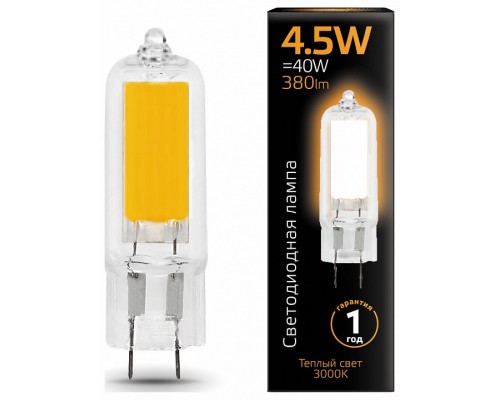 Лампа светодиодная Gauss LED G4 G4 4.5Вт 3000K 107807104 Лампа светодиодная Gauss LED G4 G4 4.5Вт 3000K 107807104