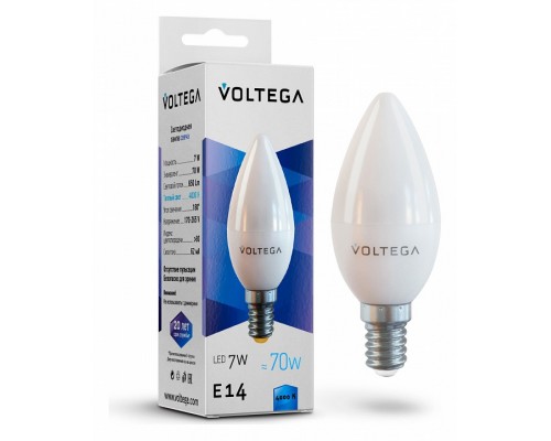 Лампа светодиодная Voltega Candle 7W E14 7Вт 4000K 7049