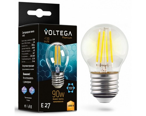 Лампа светодиодная Voltega Globe E27 9W Graphene E27 6Вт 3000K 7224 Лампа светодиодная Voltega Globe E27 9W Graphene E27 6Вт 3000K 7224