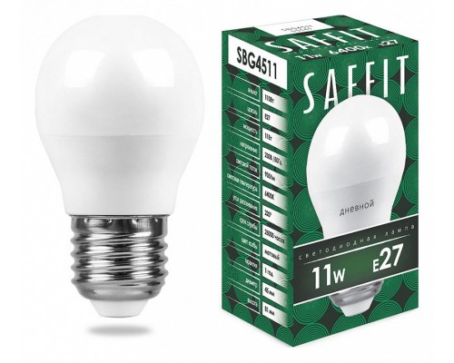 Лампа светодиодная Feron Saffit SBG4511 E27 11Вт 6400K 55141 Лампа светодиодная Feron Saffit SBG4511 E27 11Вт 6400K 55141
