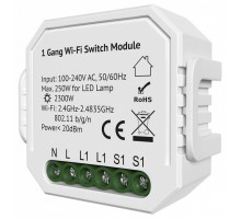 Контроллер-выключатель Wi-Fi для смартфонов и планшетов Denkirs Relay RL1001-SM/1