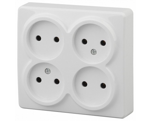Розетка четверная без заземления Эра Эра Эксперт 11-2210-01