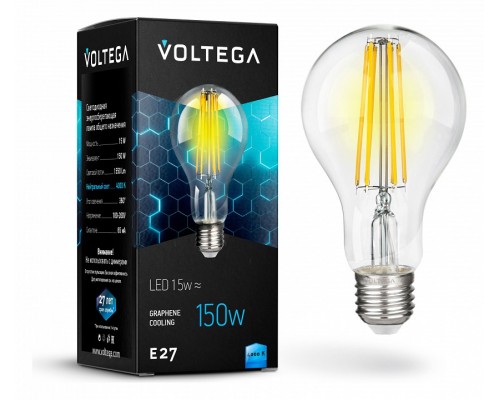 Лампа светодиодная Voltega General purpose bulb E27 15Вт 4000K 7103 Лампа светодиодная Voltega General purpose bulb E27 15Вт 4000K 7103