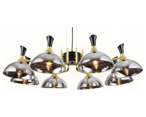 Подвесной светильник Ambrella Traditional 5 TR9084/8 BK/GD/SM черный/золото/дымчатый E27/8 max 40W D920*750 Подвесной светильник Ambrella Traditional 5 TR9084/8 BK/GD/SM черный/золото/дымчатый E27/8 max 40W D920*750