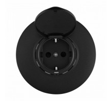 Розетка с заземлением и шторкой, с крышкой Arte Milano SET08-1 SET08-1-41-1 black