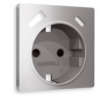 Накладка для розетки с заземлением и со шторками и 2хUSB type A и C Ambrella Volt Quant AP5100