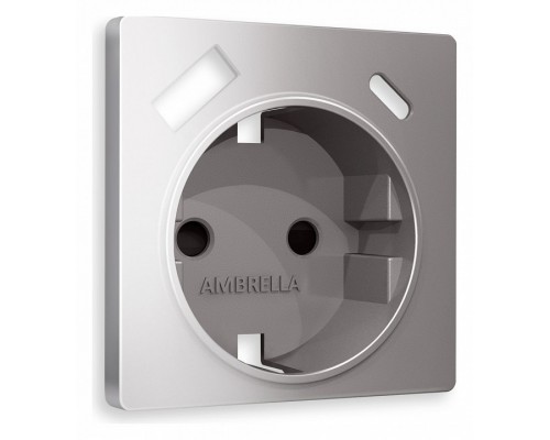 Накладка для розетки с заземлением и со шторками и 2хUSB type A и C Ambrella Volt Quant AP5100