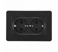 Розетка двойная с заземлением и со шторкой Arte Milano SET16-2 SET16-double-40-2 black