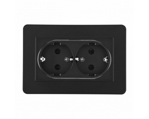 Розетка двойная с заземлением и со шторкой Arte Milano SET16-2 SET16-double-40-2 black