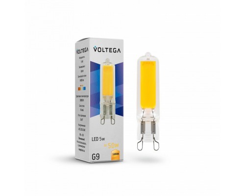 Лампа светодиодная Voltega Capsule G9 G9 4Вт 3000K 7262 Лампа светодиодная Voltega Capsule G9 G9 4Вт 3000K 7262