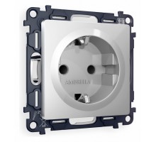 Розетка с заземлением и со шторкой, без рамки Ambrella Volt Quant MA407010