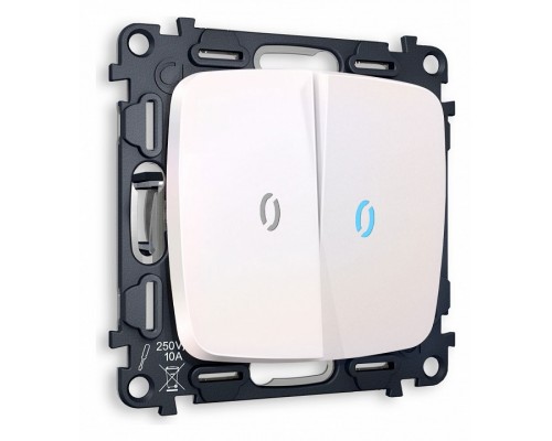 Выключатель двухклавишный с подсветкой без рамки Ambrella Volt Quant MO204020