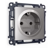 Розетка с заземлением и со шторкой, без рамки Ambrella Volt Quant MA507010