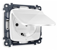 Розетка с заземлением и со шторкой, без рамки с крышкой Ambrella Volt MO MO108010