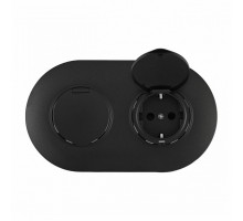 Розетка с заземлением и шторкой, с крышкой Arte Milano SET08-2 SET08-2-41-1x2 black