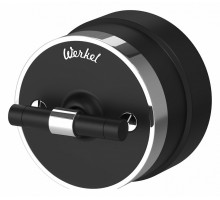Выключатель двухклавишный с корпусом Werkel Vintage (черный матовый/хром) W5822051