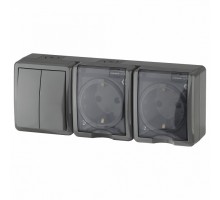 Блок с розеткой и выключателем Эра Эра Эксперт 11-7404-03