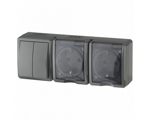 Блок с розеткой и выключателем Эра Эра Эксперт 11-7404-03