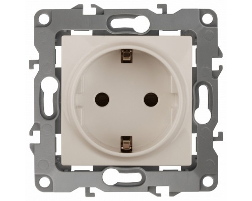 Розетка с заземлением и со шторкой, без рамки Эра Эра 12 12-2102-02