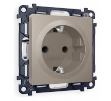 Розетка с заземлением и со шторкой, без рамки Ambrella Volt Quant MA367010