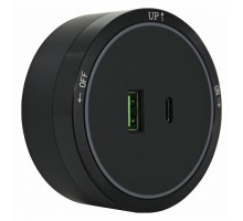 Розетка USB и type C на треке Arte Milano Am-track-sockets 380066TS LED/USB-Type-C Black