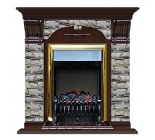 Комплект из электрокамина напольного и портала (106.5x36.5x98 см) Арочный Алтай Fobos BR АР000006