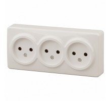 Розетка тройная без заземления Эра Эра Эксперт 11-2207-02