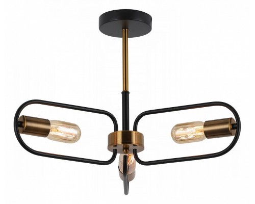 Люстра на штанге ILLUMICO  IL8253-3COU-79 BK GD