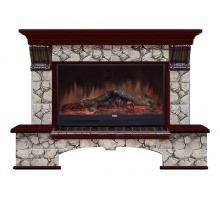 Комплект из электрокамина напольного и портала (149x42x108.5 см) Бостон К Карелия Premier S86 БК860023