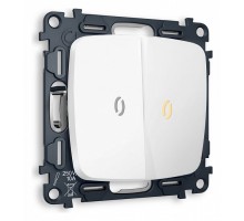 Выключатель проходной двухклавишный с подсветкой без рамки Ambrella Volt Quant MO124030