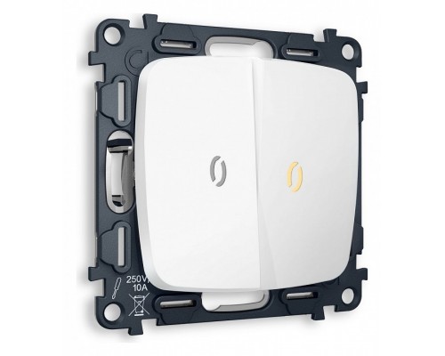 Выключатель проходной двухклавишный с подсветкой без рамки Ambrella Volt Quant MO124030