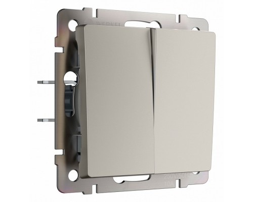 Выключатель проходной двухклавишный без рамки Werkel дымчатый W1222004 Выключатель проходной двухклавишный без рамки Werkel дымчатый W1222004
