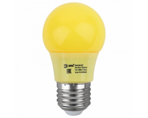 Лампа светодиодная Эра  E27 3Вт 3000K ERAYL50-E27