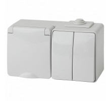 Блок с розеткой и выключателем Эра Эра Эксперт 11-7602-03